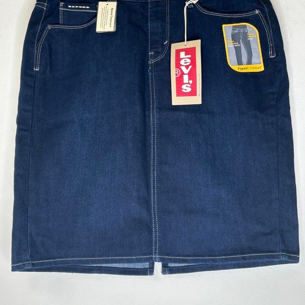 Levis 512 Perfectly Slimming Denim Skirt Womens 10 NWT Dark Wash Y2K Indigo